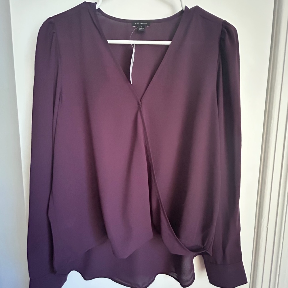 Ann Taylor Wrap Popover Purple